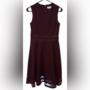 Calvin Klein Strapless Dress in Deep Burgundy
